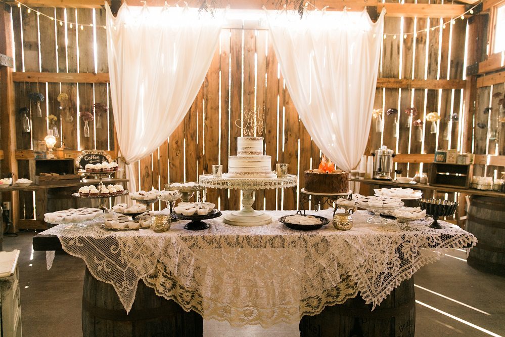 shabby chic dessert wedding table